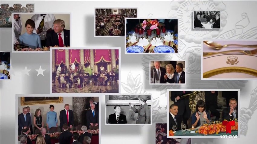 Collage de fotos de distintas cenas presidencial en Estados Unidos.