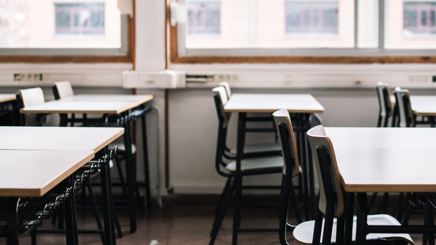 Interior of an empty classroom